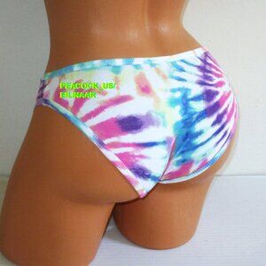 XXL Victorias Secret PINK Cotton Bikini Panty Ribbed White Tie Dye Rare NWT